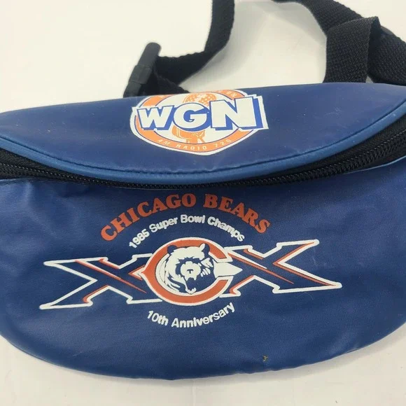 Chicago Bears‎ 1985 Super Bowl Champ 10th Anniversary Blue WGN Fanny Pack - Picture 2 of 5